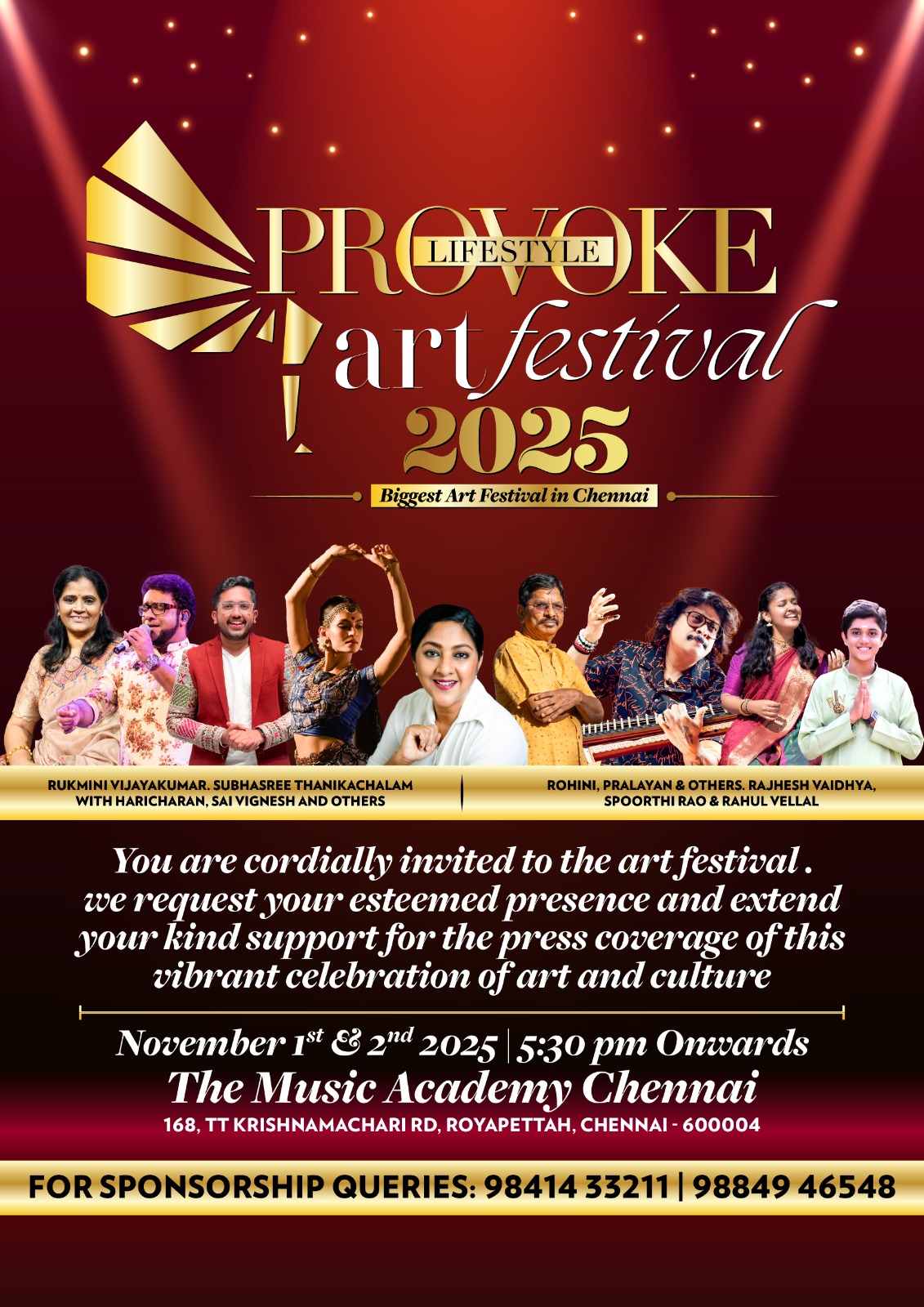 Read more about the article Provoke Art Festival 2025 to Illuminate Chennai’s Cultural Stage on November 1 & 2