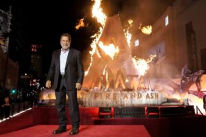 Read more about the article Terminator actor Arnold Schwarzenegger reunites with director James Cameron at star-studded Avatar: Fire and Ash premiere in LA