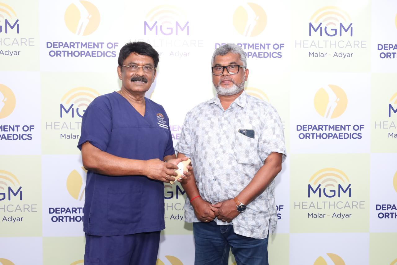 Read more about the article MGM Healthcare Malar, Adyar Achieves Long-Term Outcomes with a Novel Autograft Cartilage Tissue Transplant in the Knee of a 53-Year-Old Gentleman