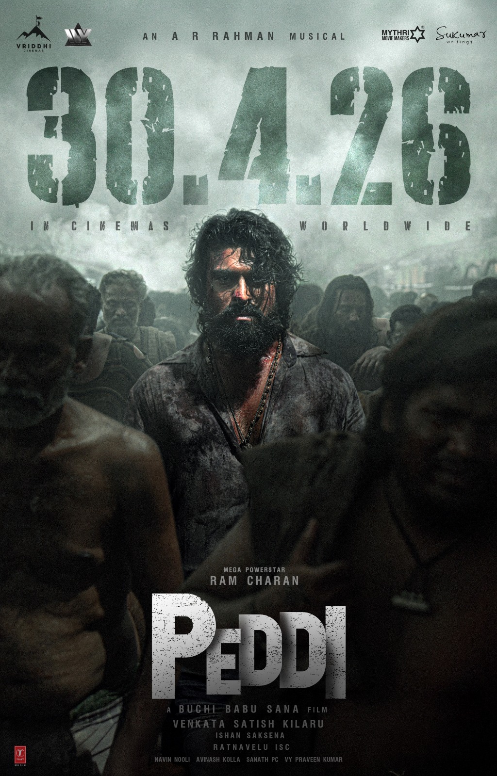 You are currently viewing *Mega Power Star Ram Charan, Buchi Babu Sana, Venkata Satish Kilaru, Vriddhi Cinemas’ Peddi Releasing Worldwide In Theatres On April 30*