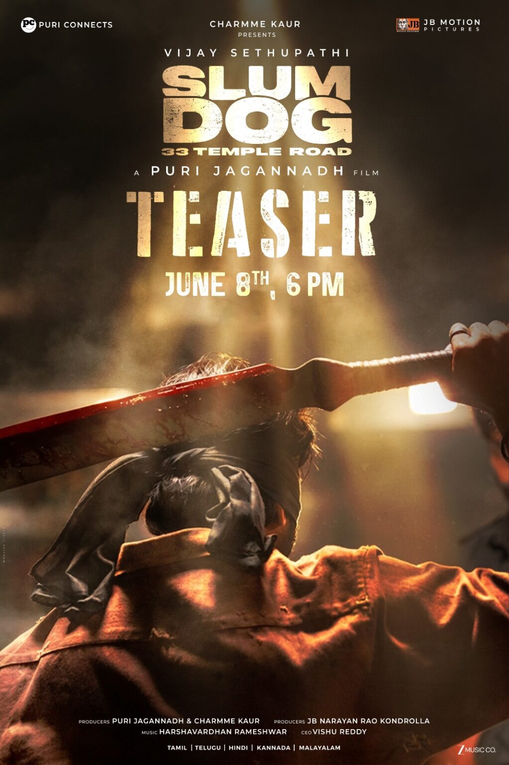 *Vijay Sethupathi, Puri Jagannadh’s Highly Anticipated Action-Drama Slum Dog Teaser Launching On June 8th*