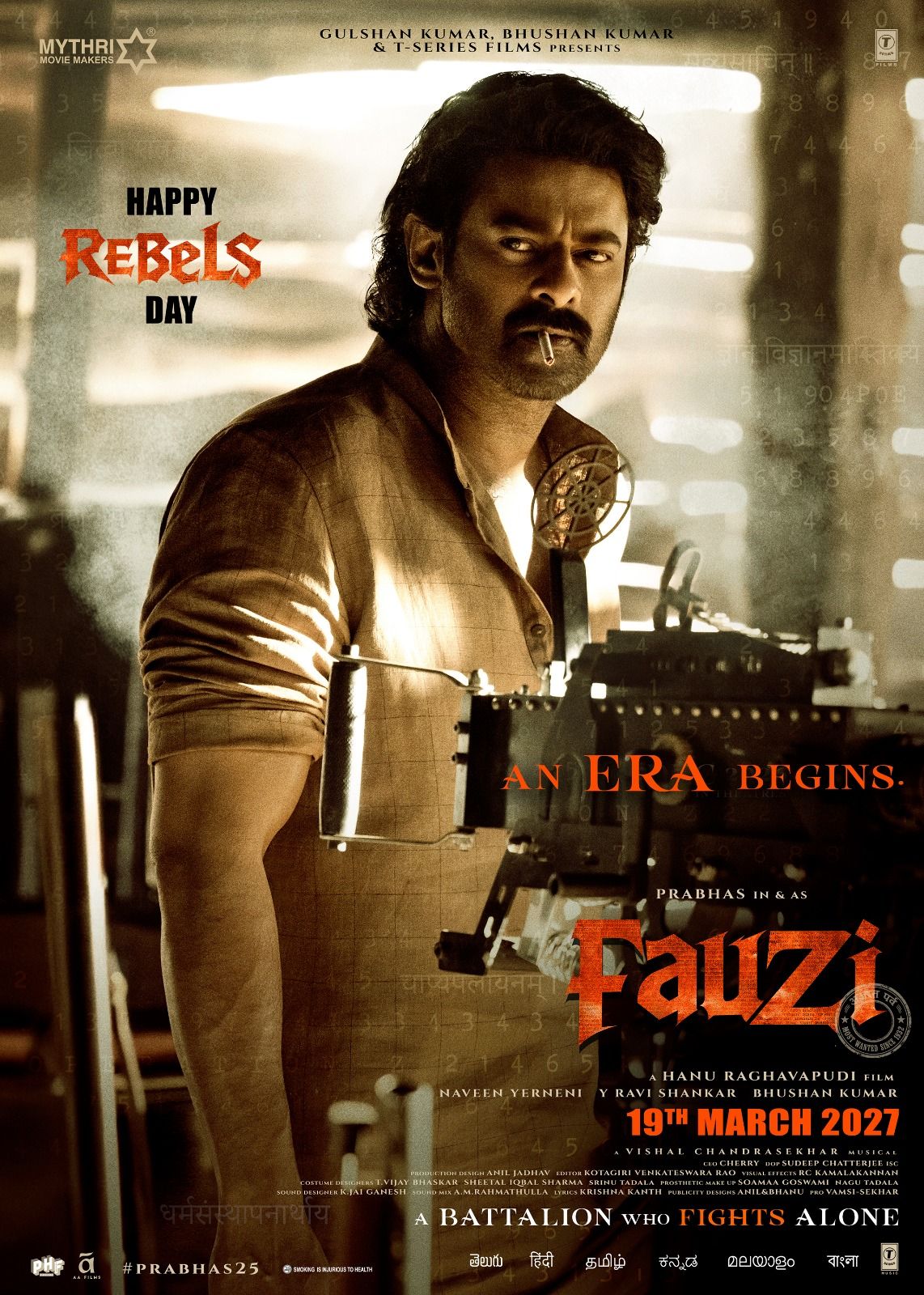 You are currently viewing Rebel Star Prabhas, Hanu Raghavapudi, Mythri Movie Makers, T Series Presents’ Most-Awaited Pan India Project Fauzi File No 25 Glimpse Packs A Powerful Historical Punch & Promises An Epic Tale Of Patriotism